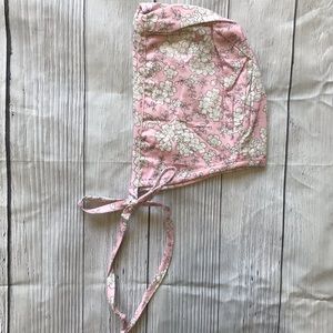 Brand New Pink Floral Baby Girl Bonnet 0-6 Months